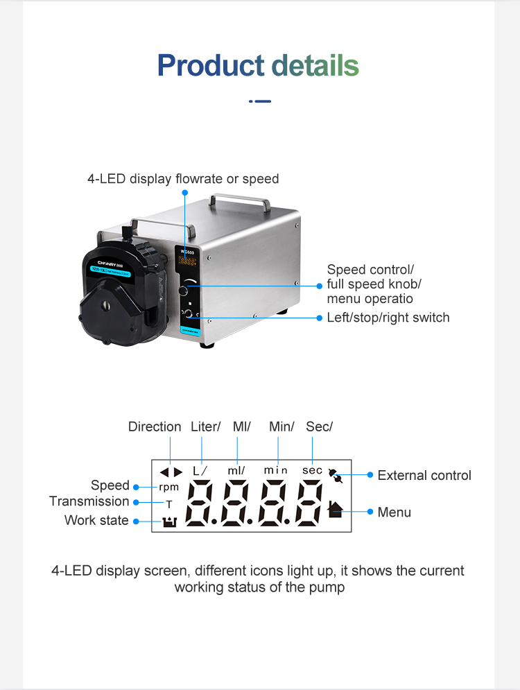 WG600 High Flow Peristaltic Pump Liquid Delivery